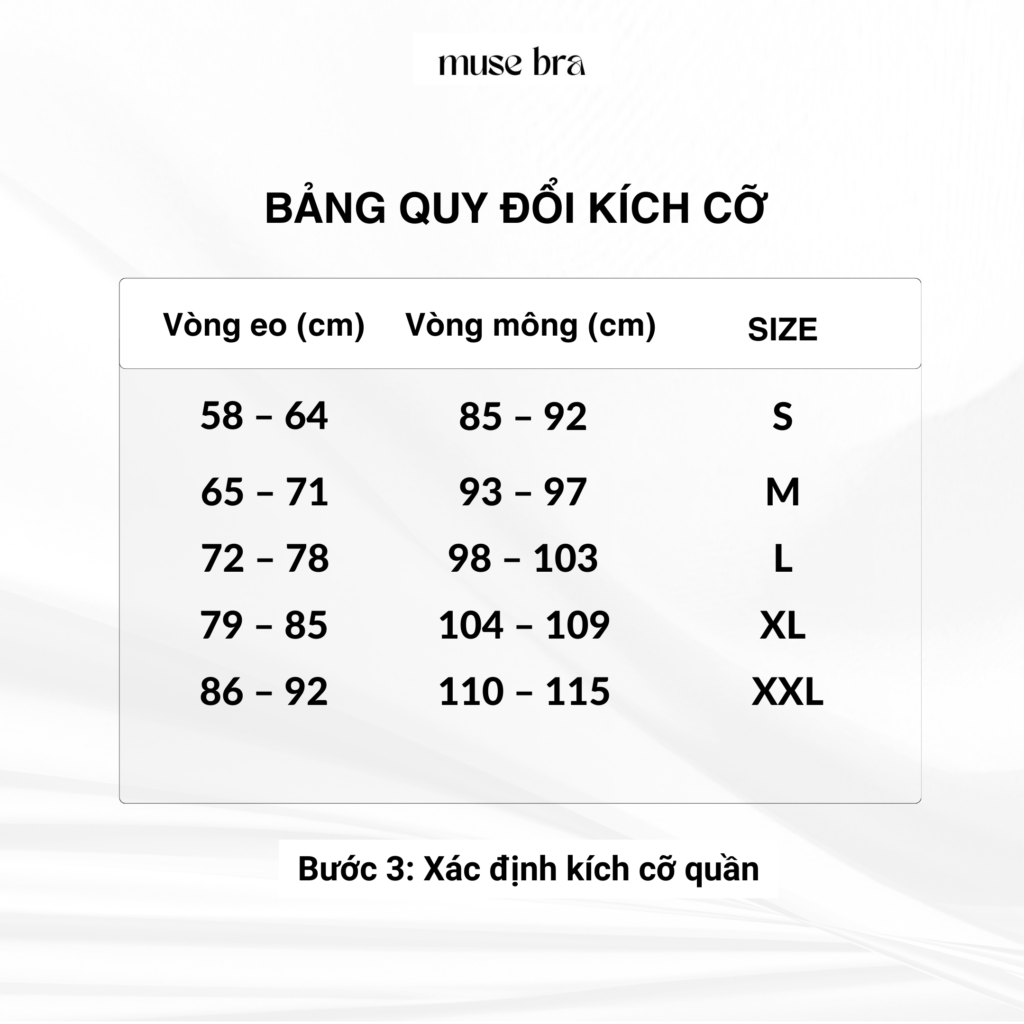 Bảng quy đổi kích cỡ