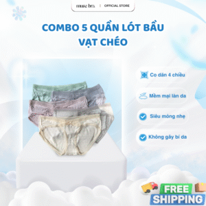 Combo 5 Quần lót bầu Vạt chéo, Chất Cotton Cao cấp, Co Dãn 4 chiều, Thoải Mái, Kháng Khuẩn